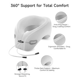 2-in-1 Travel Pillow – Versatile Travel Neck Pillow for Airplane, Car, and Office, Neck Pillow for Sleeping, Comfortable & Adjustable Travel Pillows for Airplanes, flight pillow for Ultimate Support