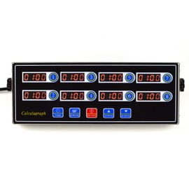 Li Bai Commercial 8 Channels Kitchen Timer Restaurant Cooking Timers 8 Channels Digital Alarm Reminder Multi-Event,Clock Loud Adjustable Clear LED Display, Stainless Steel(Black)