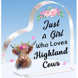 TTOVEN Highland Cow Gifts for Girls Highland Cow Plaque Gifts Just A Girl Who Loves Highland Cows