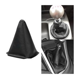 Zpana Car Shift Boot Cover, PU Leather Manual Automatic Vehicle Shifter Lever Knob Dust Protector, Dustproof Gear Shift Protection Sleeve Gaiter, Universal Automotive Accessories(Black Line)