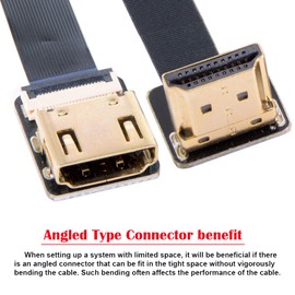 cablecc CYFPV - Cable plano HDMI macho a hembra FPC en ángulo ascendente para HDTV, multicopter, fotografía aérea de 20 cm