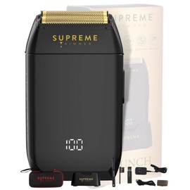 SUPREME TRIMMER Foil Shaver STF602 | Men's Electric Razor for Men (150 Min Runtime) Waterproof Shaver Barber use | Crunch Black