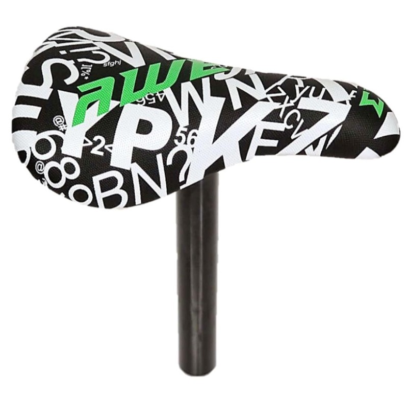 AWE® BMX Freestyle Saddle Black/White FREE SEAT POST
