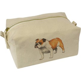 'English Bulldog' Canvas Wash Bag/Makeup Case (CS00014679)