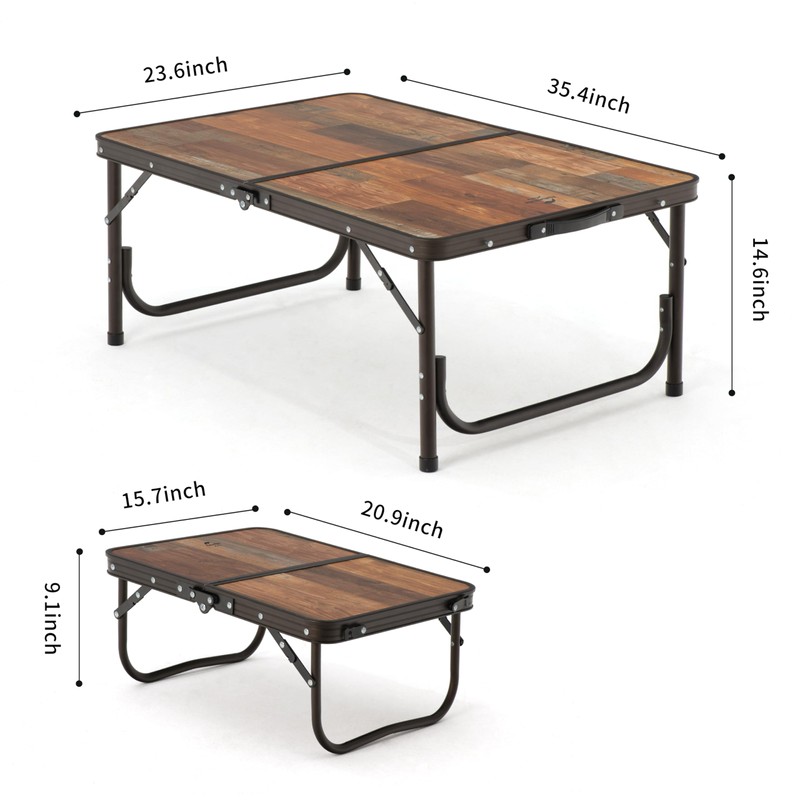 Naturehike Folding Camping Table, Portable Tables with Adjustable Legs, 20.87×15.75×9.05