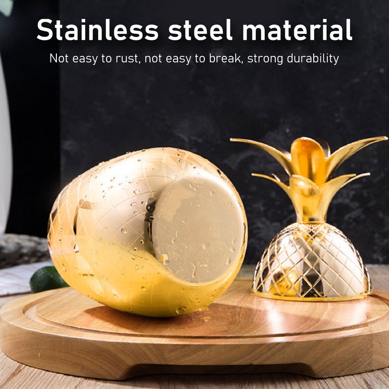 Cocktail Shaker Pineapple Shape Stainless Steel Polished Smooth Surface 500ml