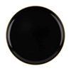 EcoQuality 8.6" inch Round Black Plastic Plates with Gold Rim