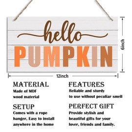 Fall Decor, Decorative Wood Hanging Wood Plaque, Hello Pumpkin Sign, Wall Decor Art, Pumpkins Fall Door Hanger, Fall Welcome Sign, Decor for Home Front Door, Fall Decoration for Porch
