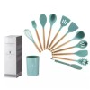 Unbranded 12Pcs Kitchen Silicone Utensils Set-Non Stick Cooking Utensils Wooden