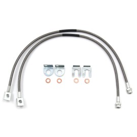 MSCRP 89702 Front Stainless Brake Lines for 87-06 Jeep TJ/YJ/XJ With 4"-6" Suspension Lift Kits