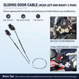 Fraylis Left and Right Power Sliding Door Cable W/O Motor for 2005-2010 Odyssey 3.5L, Sliding Door Cable, 72010-SHJ-A21, 72673-SHJ-A21, 4pcs