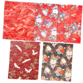 Operitacx 5pcs Japanese Cotton Quilting Fabric Sets Floral Printed Fat Quarters Bundles for Dress Making