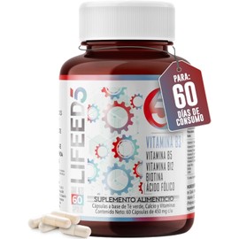 LIFEED5 Complejo B Vitaminas B1, B2, B3, B5, B6, B12  120 cápsulas