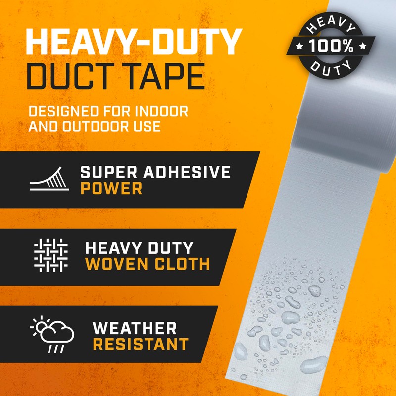 Lockport 5 Pack Duct Tape Heavy Duty Waterproof, Strong Adhesive