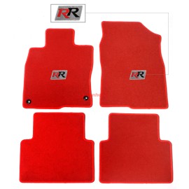 Unbranded For 16-21 Civic Sedan Coupe Hatchback Floor Mat Carpet Red Nylon w/ RR