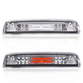 PIT66 3rd Brake Light, Compatible with 2014-2020 Chevy Silverado 2014-2020 GMC Sierra X Type Led Bar High Mount Stop Light Rear Tail Cargo Lamps Clear Lens Chrome Housing