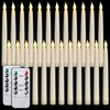 Tuanse 24 Pack Christmas Flameless Flicker Taper Candles with Remote