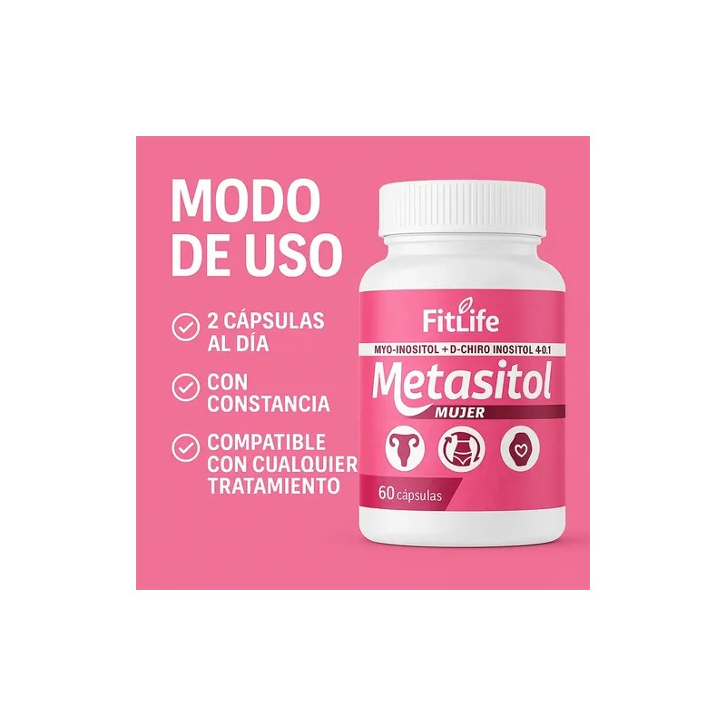 Metasitol- Myo Inositol+ D Chiro- Regula El Metabolismo- 60c