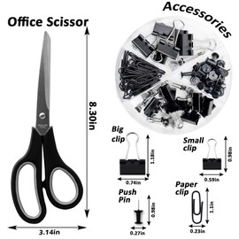 Black Desk Accessories, Black Office Supplies, Stapler and Tape Dispenser Set, Black Desk Accessory Kit, Students, Women, Coworkers, Boss Lady, Office Clerks