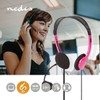 Nedis PC Headset Headband 2 3.5mm Jacks, Pink
