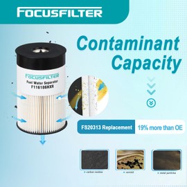 FOCUSFILTER OEM Grade Fuel Water Separator Filter, Replaces Fleetguard FS20313, 24009059, 24009058, Compatible with Volvo D11 D13 D13TC, fits Mack MP8HE MP7 MP8 Engine, Davco 386 separator housing