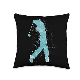 Golf Gadgets for Men Golfing Essentials Golf Bag Club Accessories Splash Player Golf Gloves Throw Pillow, 16x16, Multicolor