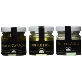Casina Rossa Truffles Trio Pack: Truffle Carpaccio - Truffle Honey - Truffle & Salt, 3 x 1 oz.