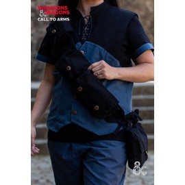 Burgschneider - Dungeons & Dragons Villain Bandolier Black (Standard, Unisex, Cotton) Medieval Fantasy - Medieval Inspired Fantasy Costume