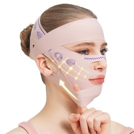 Faja Facial 2 en 1 Reutilizable - Doble Banda Ajustable con Tecnologa V-Lifting, Elimina Papada y Flacidez en 30 Minutos, Material Transpirable para  