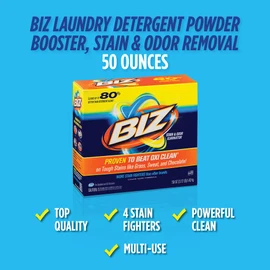 BIZ - CRB-80575225525 Biz Laundry Detergent Powder Booster, Stain & Odor Removal - 50 Ounces