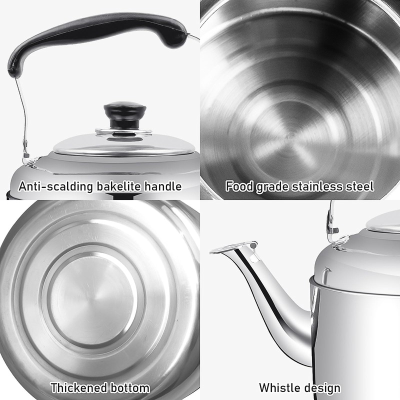 Stovetop Kettle 5 Quart/5L Stainless Steel Whistling Tea Kettle with