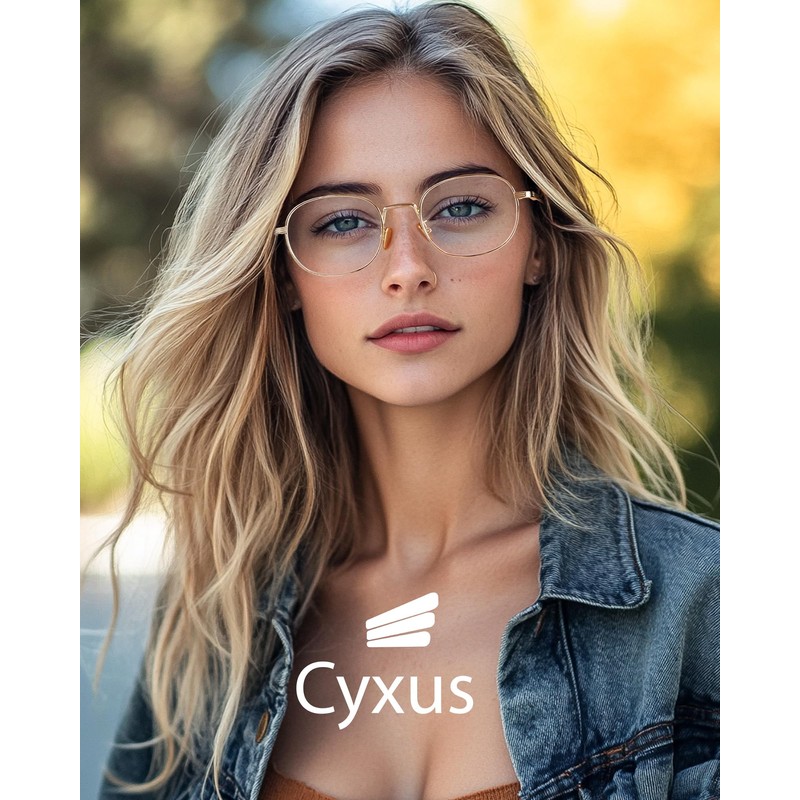 Cyxus Retro Oval Blue Light Blocking Glasses for Women Men
