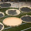 GANAZONO Bamboo Woven Tray Flat Wicker Basket Round Fruit Basket