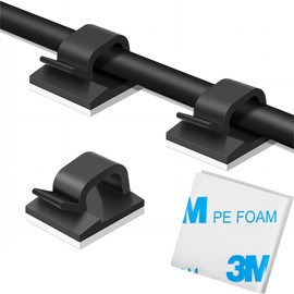 SZFUDIGO cable clips，50PCS electrical cord management adhesive cable wire clip wire clips wall，Used for cars, offices, and homes cable clips cord organizer (Black)