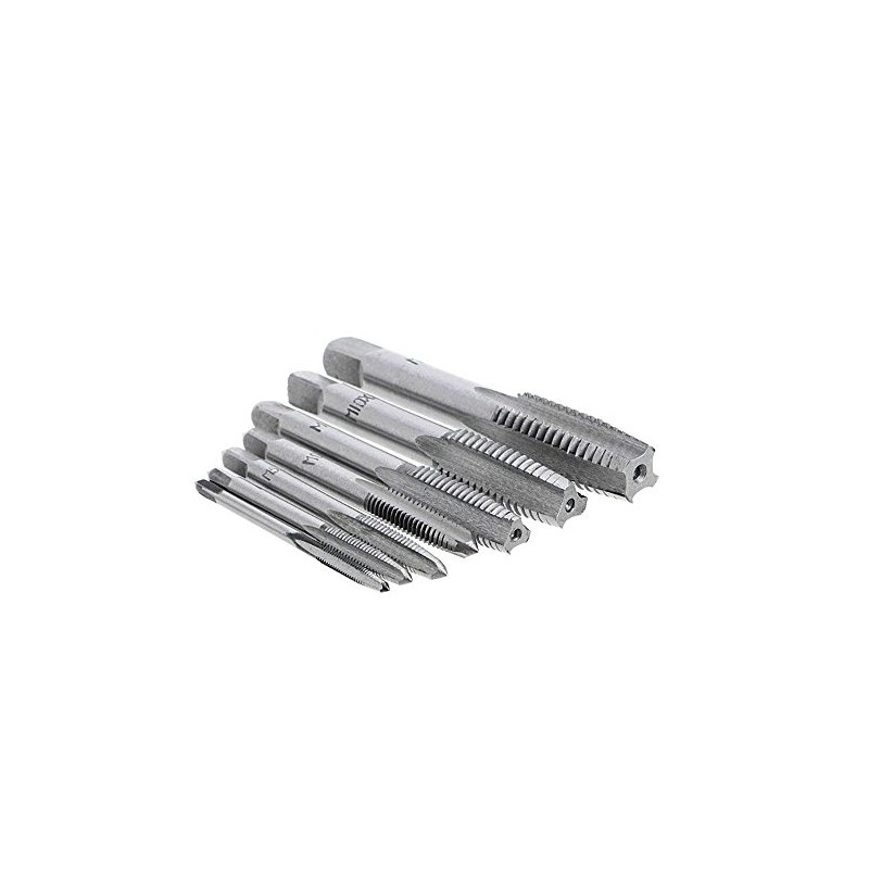 QISF 7Pcs Bearing Steel Metric Screw Thread Tap M3-M12 Plug