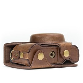 MegaGear "Ever Ready" Protective Leather Camera Case, Bag for Canon PowerShot G7 X Digital Camera (Dark Brown)