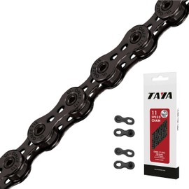 TAYA ONZE-111(UL) 11-Speed Light Weight Bike Chain, 120 Links, Ti-Black, Durable and Smooth Shifting, for Gravel and Racing