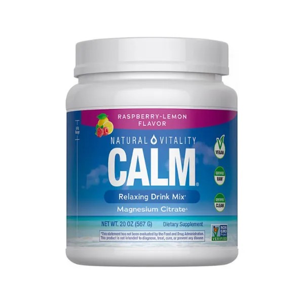 Natural Vitality Calm Citrato de Magnesio en Polvo sabor Frambuesa-limon,