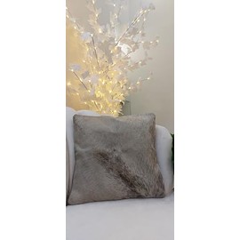 UK Fashion Decor Genuine Cowhide Cushion Pillow Covers 16x16 Inch Leather Hair on Cow Hide Skin Throw Pillow Covers