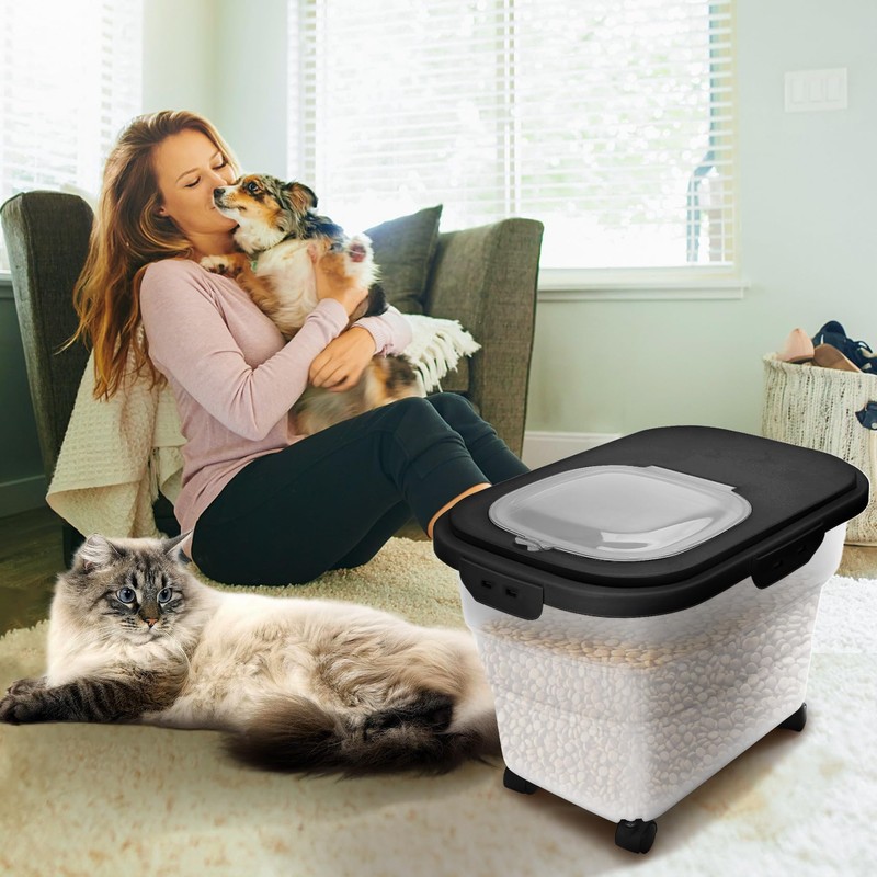 YECERCAN Dog Food Container, Collapsible Pet Food Storage Container 17-20