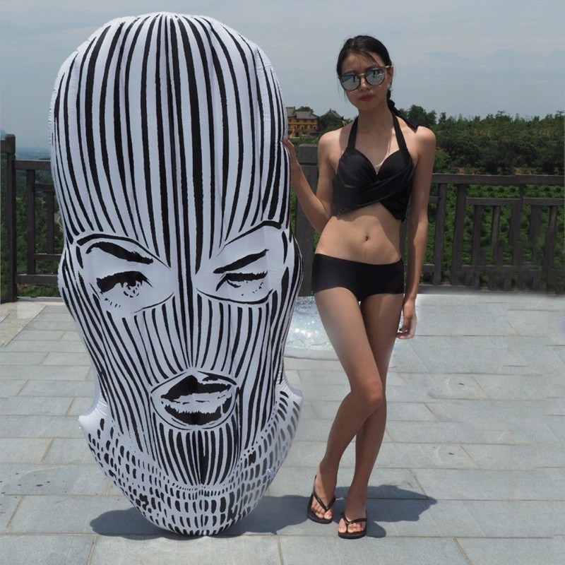 Inflatable Pool Floats Face Shaped Pool Lounger Raft Floating Row