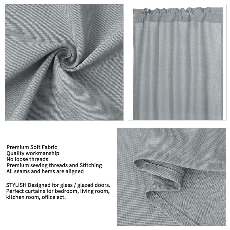 PiccoCasa Blackout French Door Curtain Panel - Blackout Door Curtain