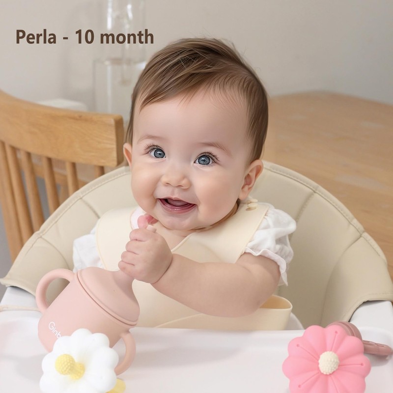 Ginbear 2-in-1 Sip-N-Straw Baby Cup, Spill Proof Non-toxic BPA Free