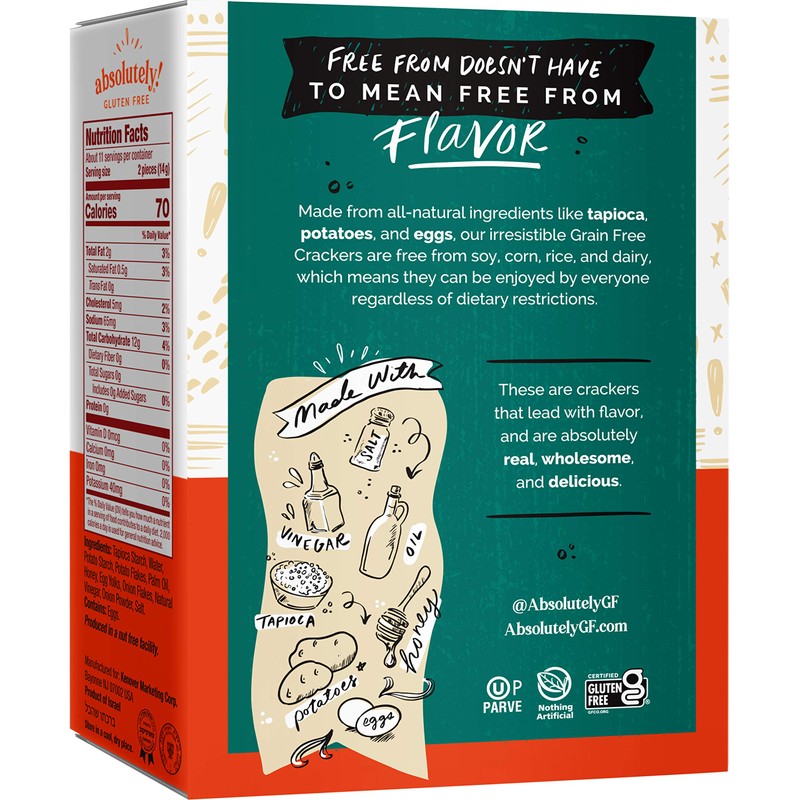 Absolutely Gluten Free Toasted Onion Flatbread, All Natural, Kosher, 5.29