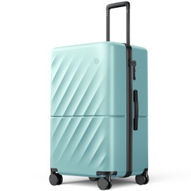 NINETYGO 26 Inch Luggage with Spinner Wheels, 40/60 Checked Trunk Luggage for Extended Trips, 96L Ideal for Packing Boots, TSA Lock, 28.6 X 17.1 X 14.3 (Crystal Green, Hudson)