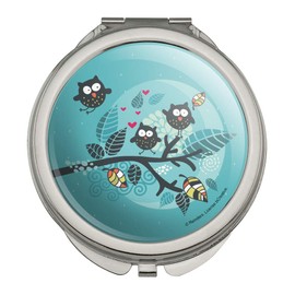 Sweet Owl Moonlight Night Compact Travel Purse Handbag Makeup Mirror