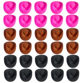 TYGFRT 30 Pieces Of Mini Cowboy Hats, Western Cowboy Hats, Doll Decorative Hats, Doll Jazz Hats, Party Gift Hats, Suitable For Doll Dress-Up, Diy Craft Accessories