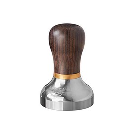 Scarlet Espresso Vittoria Tamper for Barista with Ergonomic Precious Wood Handle and Precision-Machined, Highly Polished Stainless Steel Base (58 mm, Ebony - Black)