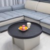 QAVOL 25 * 25 inches high-end Light Luxury Leather Round