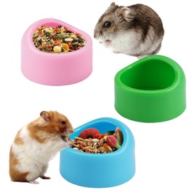 Pack of 3 Hamster Food Bowls, Hamster Plastic Food Bowls, Tri-Colour Hamster Bowl, Small Animals, Anti-Bite Hamster Feeding Bowl, for Guinea Pigs, Hamsters, Chinchilla